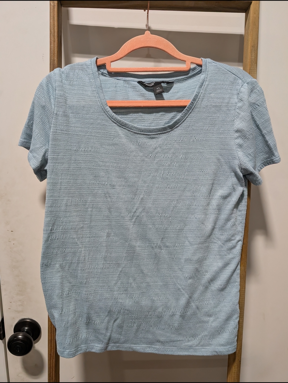 Simply Vera Vera Wang Light Blue Textured Short-Sleeve Tee